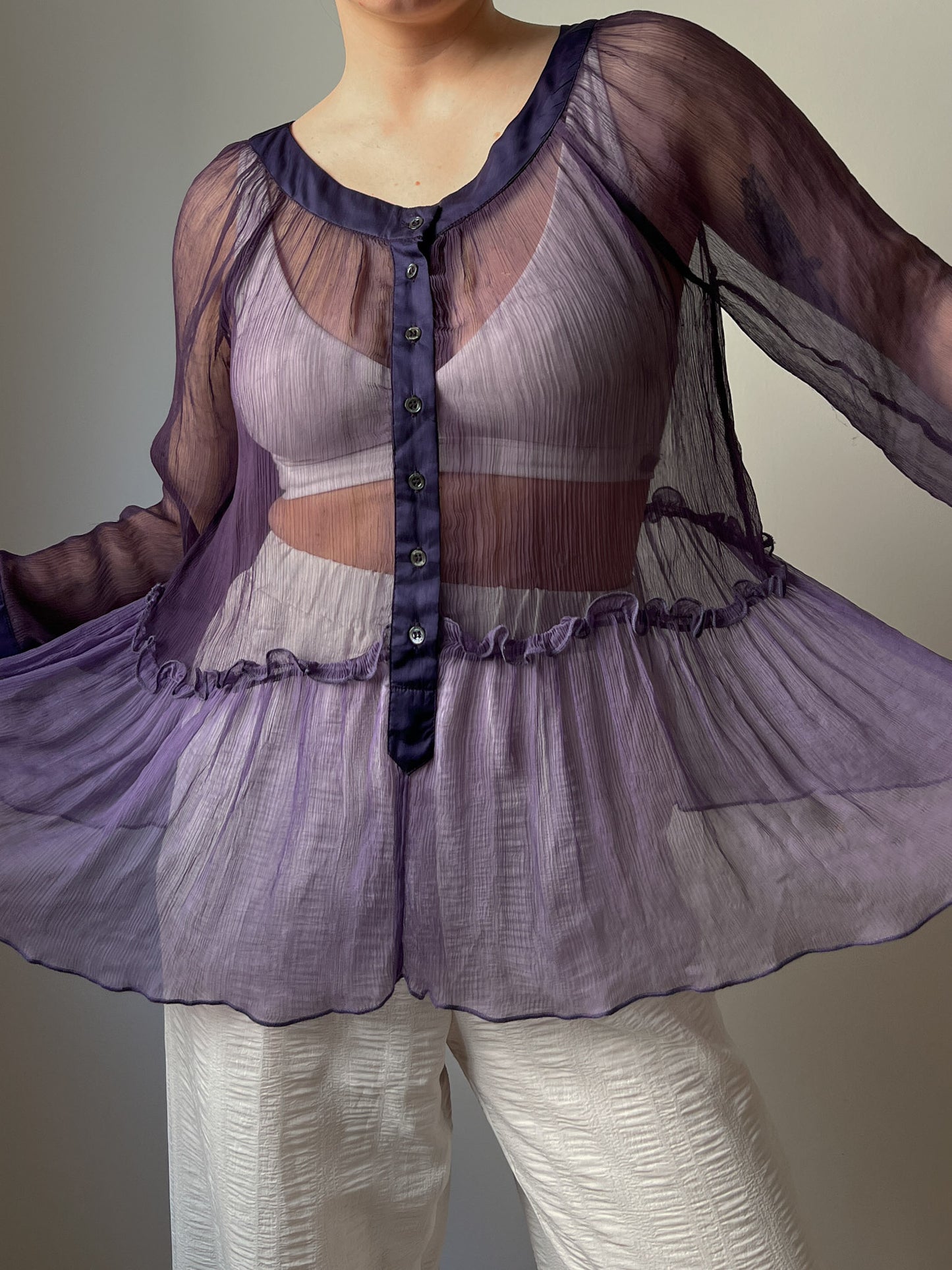 Seventy pure silk purple blouse