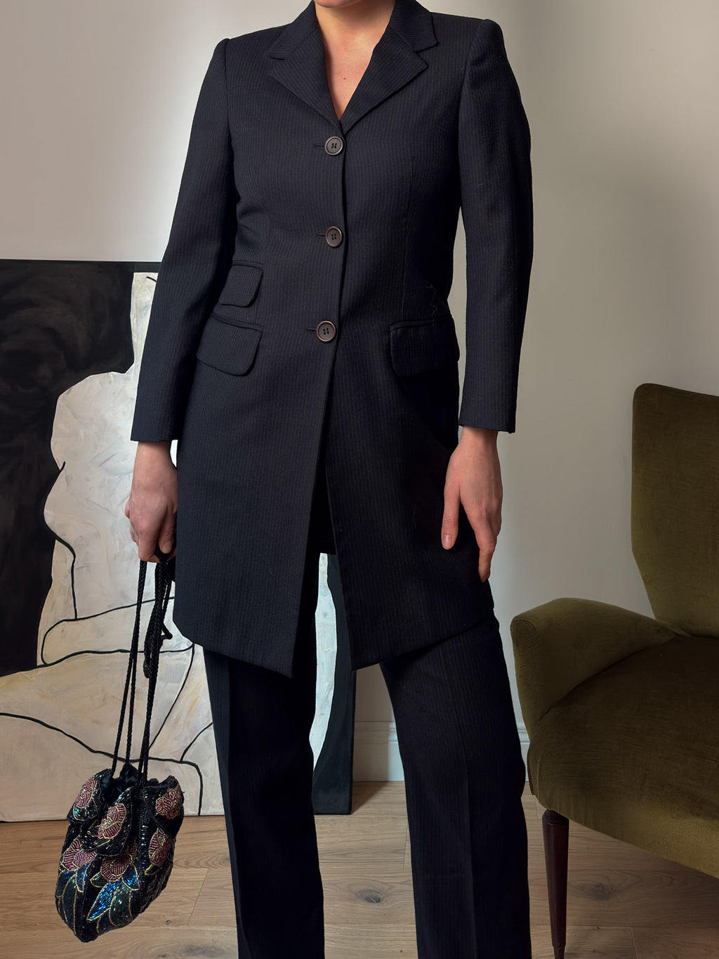 Pure virgin wool blue suit