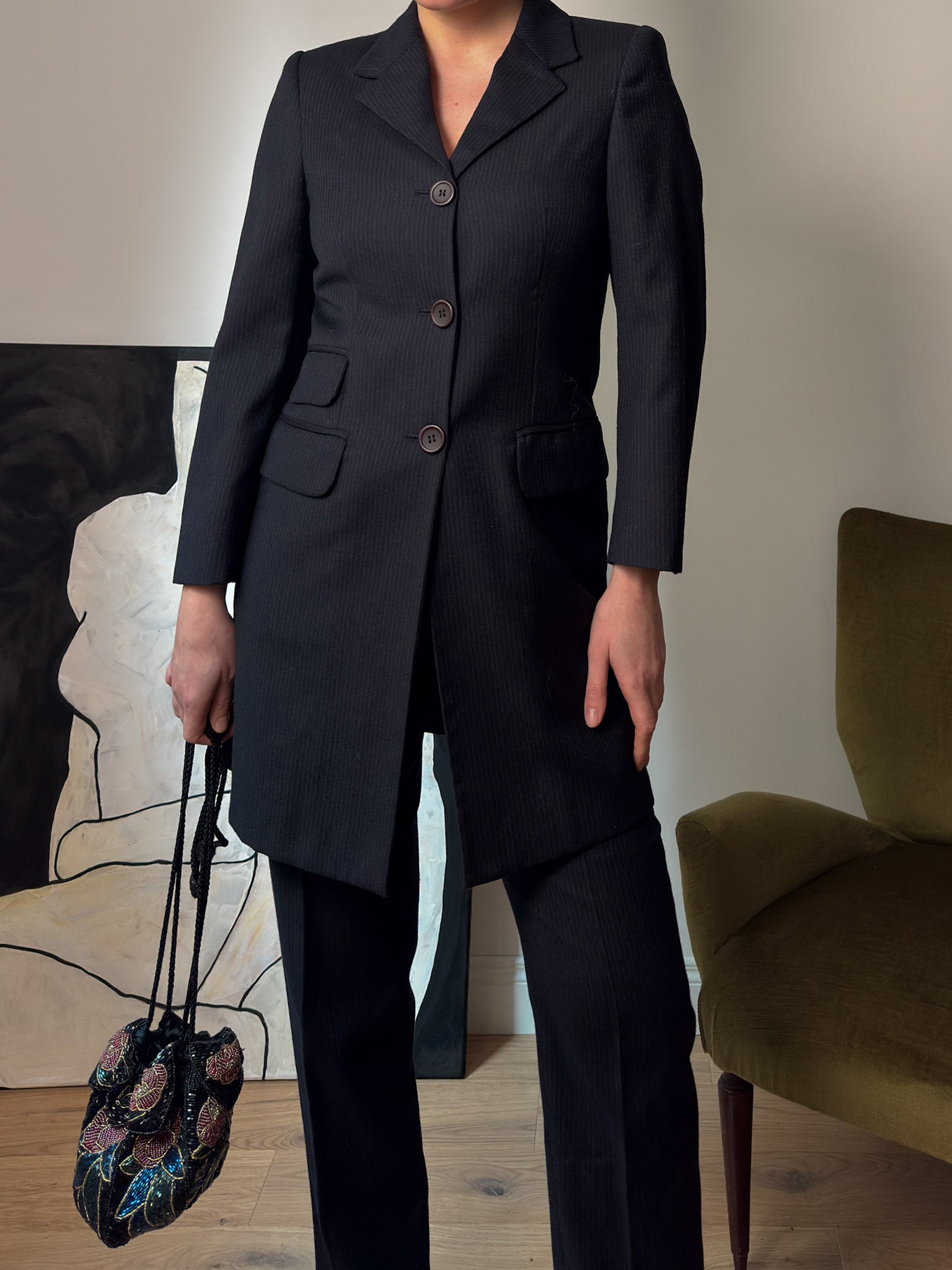 Pure virgin wool blue suit