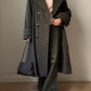 Wool and mohair olive coat