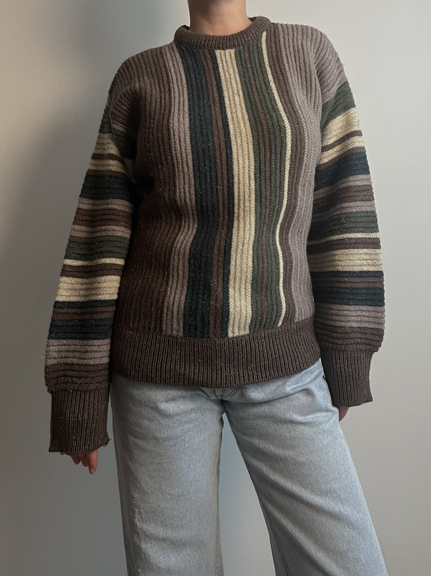 Pure wool striped pull