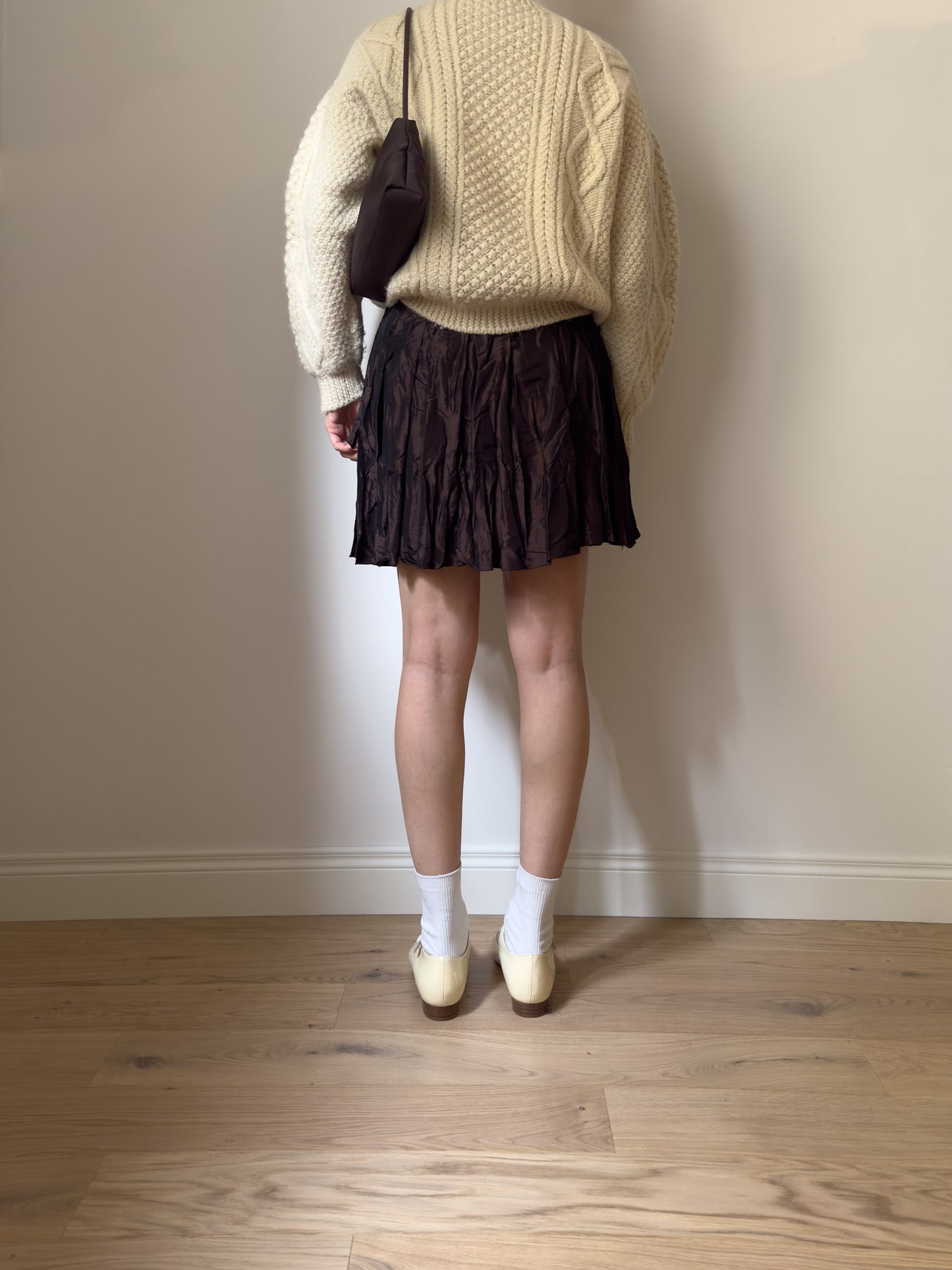 Froissé brown skirt