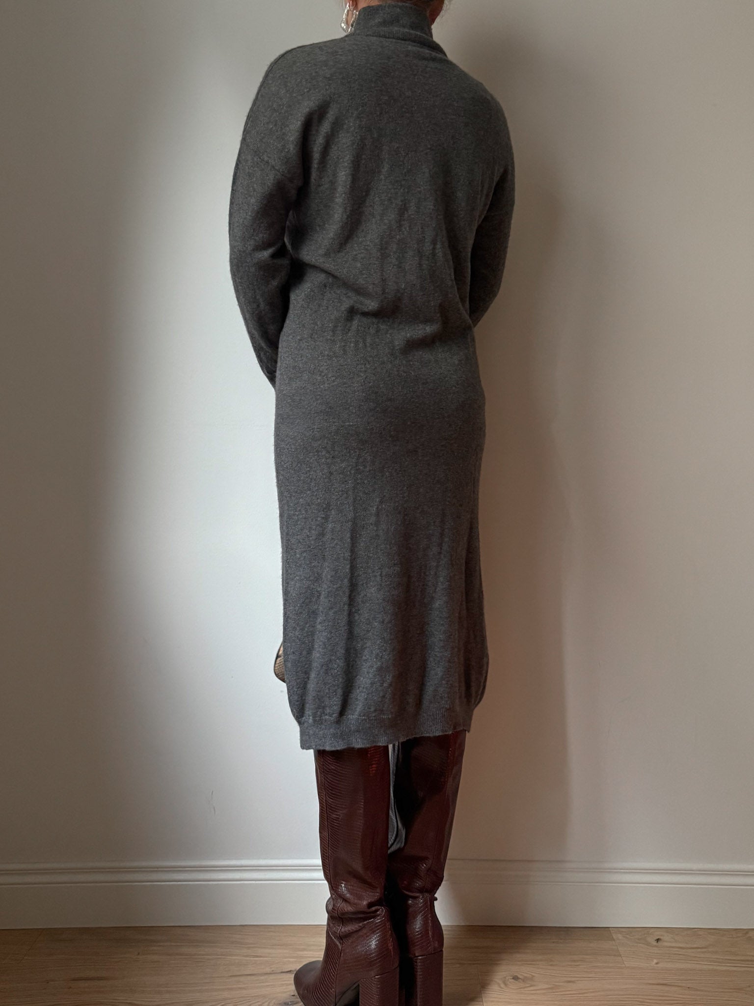 Wool blend grey dress