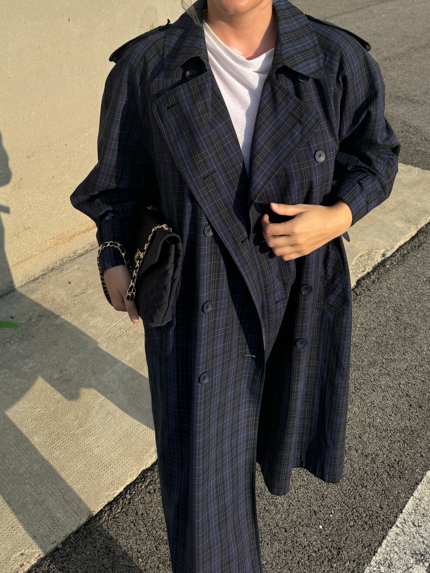 Tartan blue trench