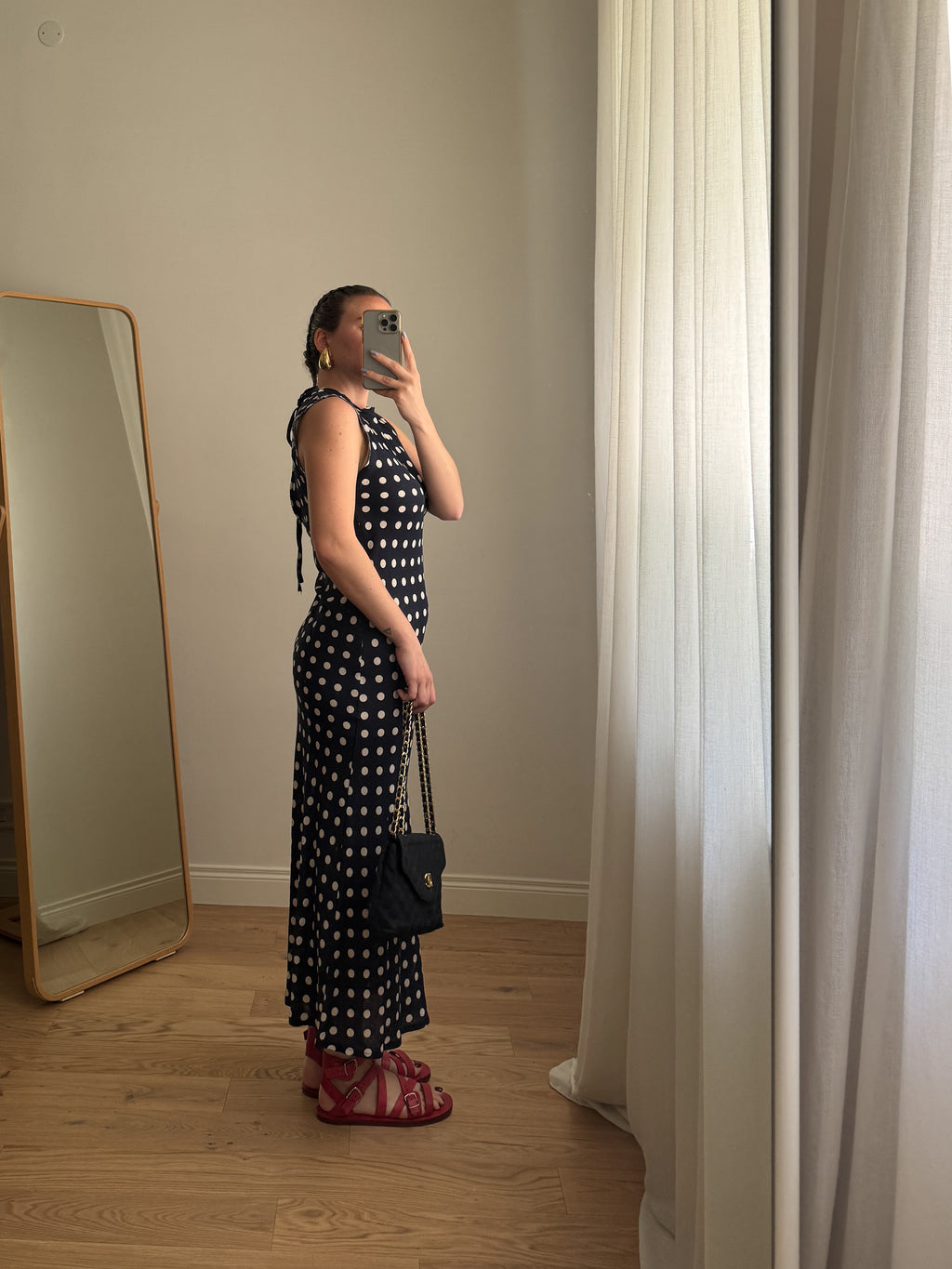PRE ORDER - Abito pois in lino e viscosa (Blu e avorio)