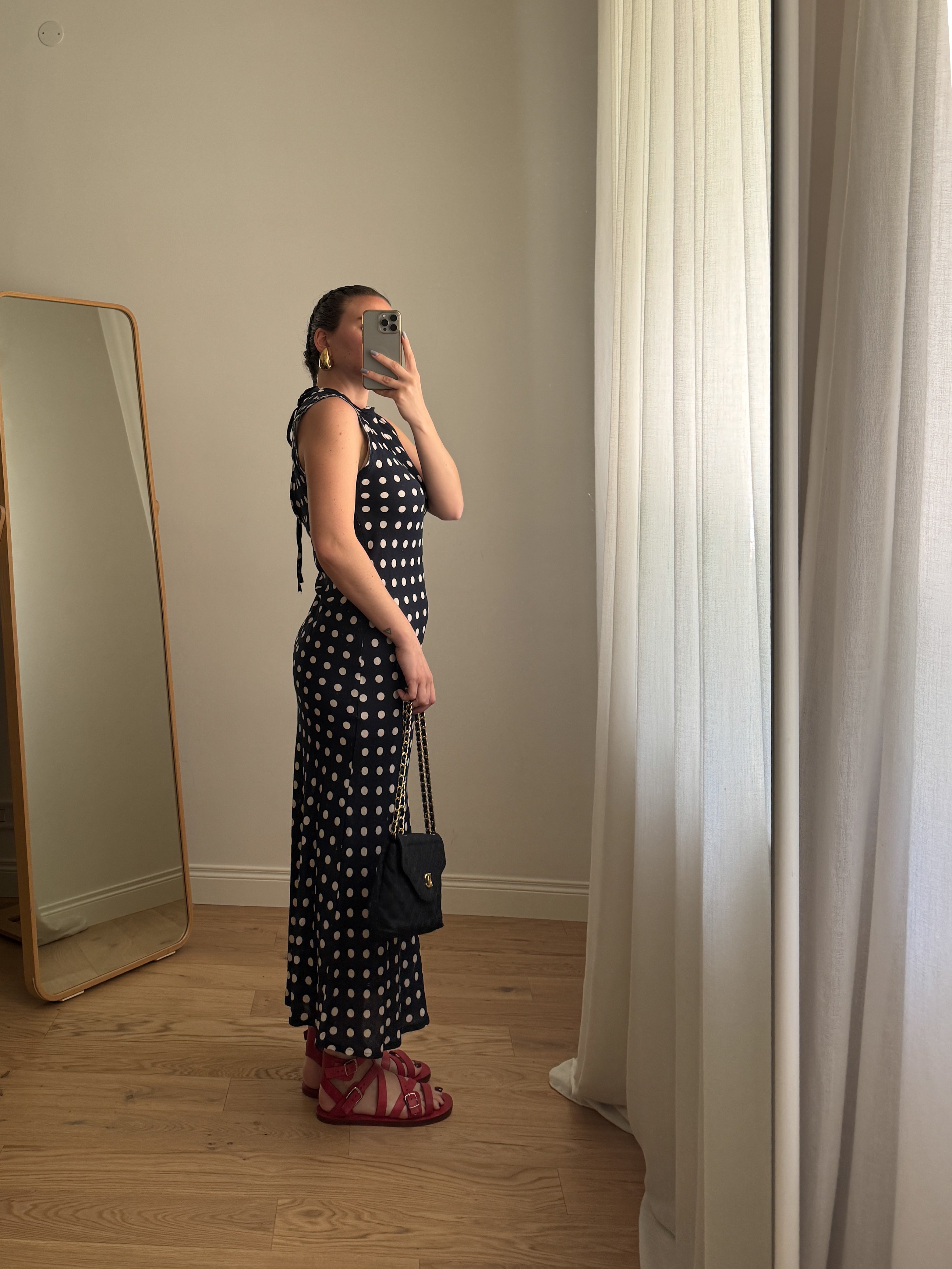 PRE ORDER - Abito pois in lino e viscosa (Blu e avorio)