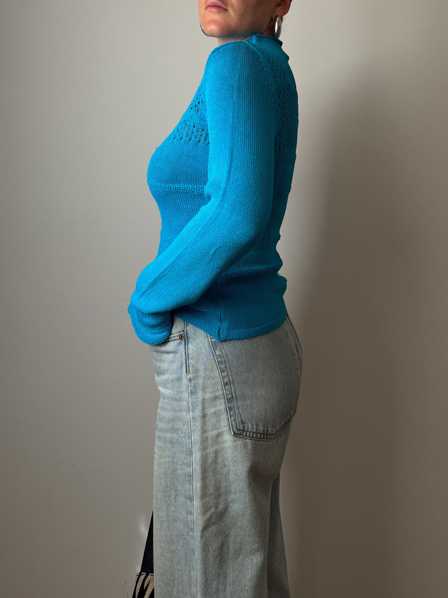 Rayon viscose blue top