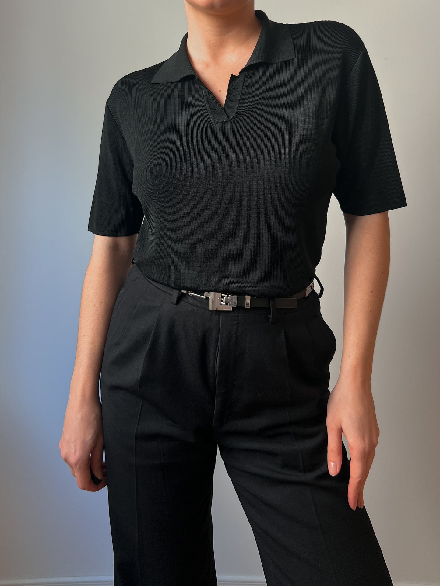 Pure viscose black polo