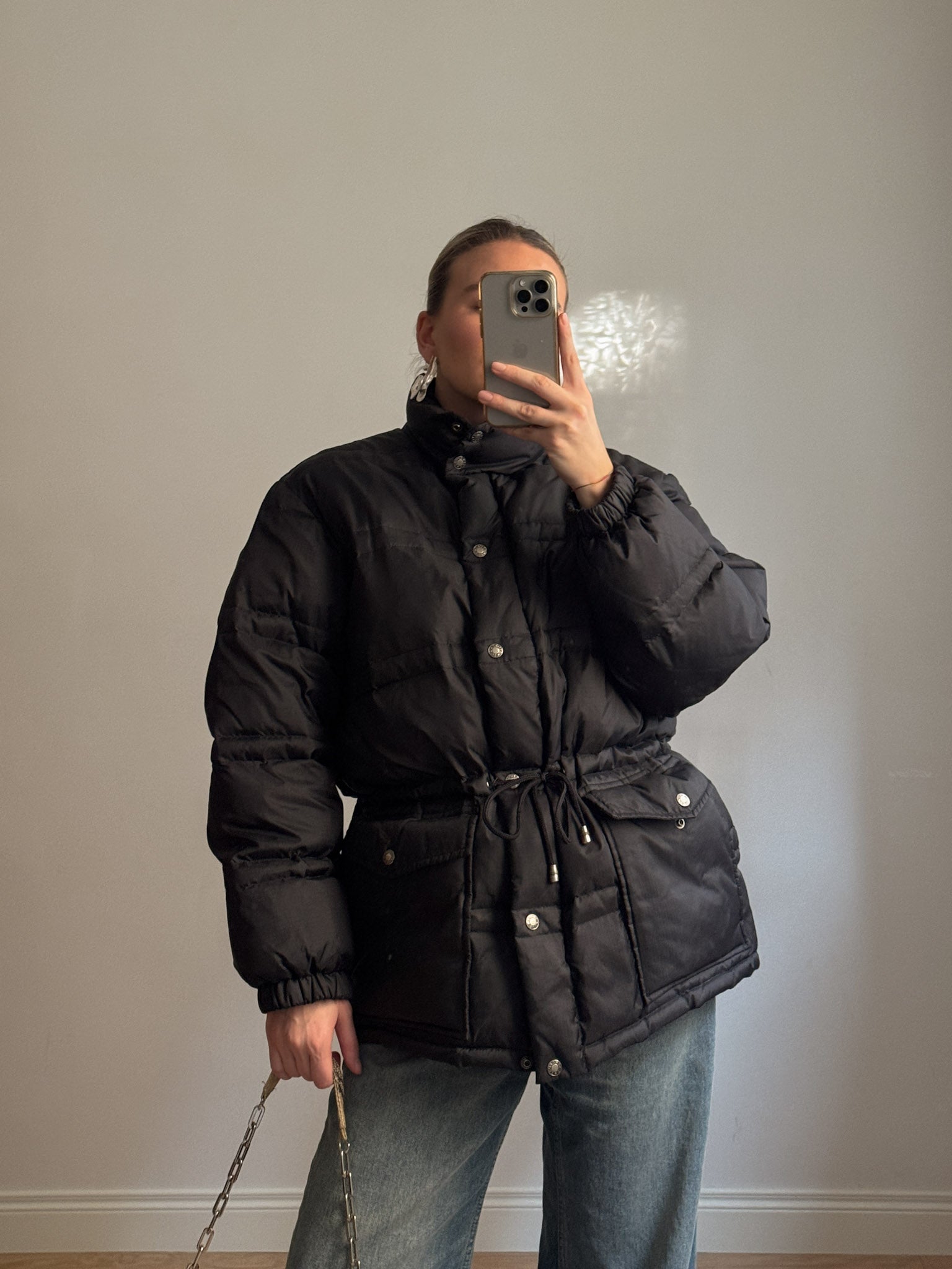 Real down black puffer