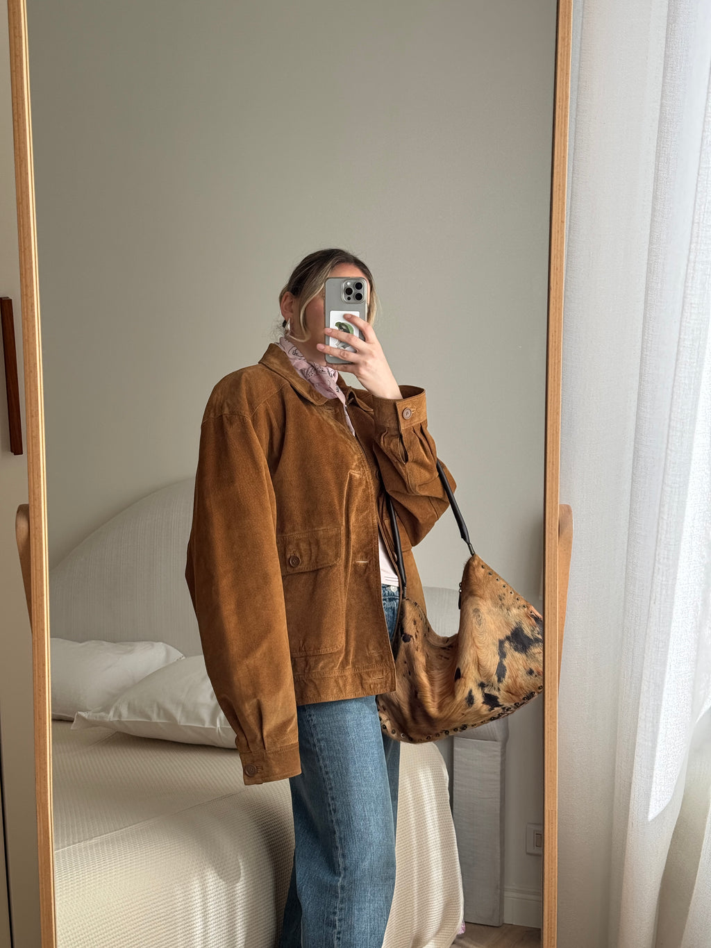Real suede caramel jacket