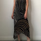 Pure viscose black and beige dress