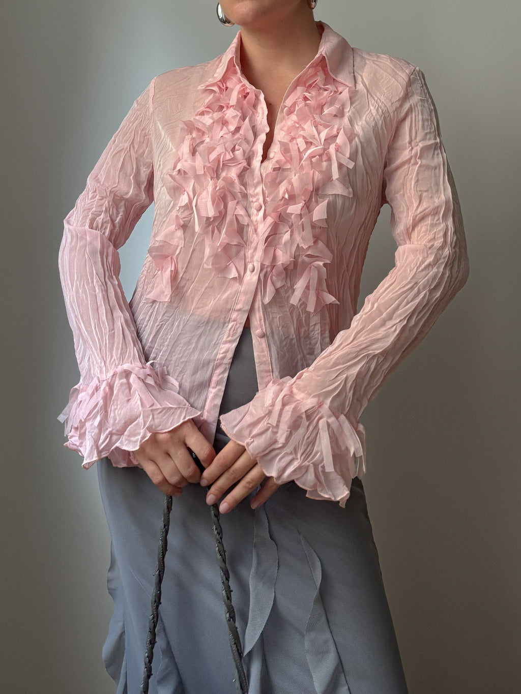 Viscose blend pink shirt