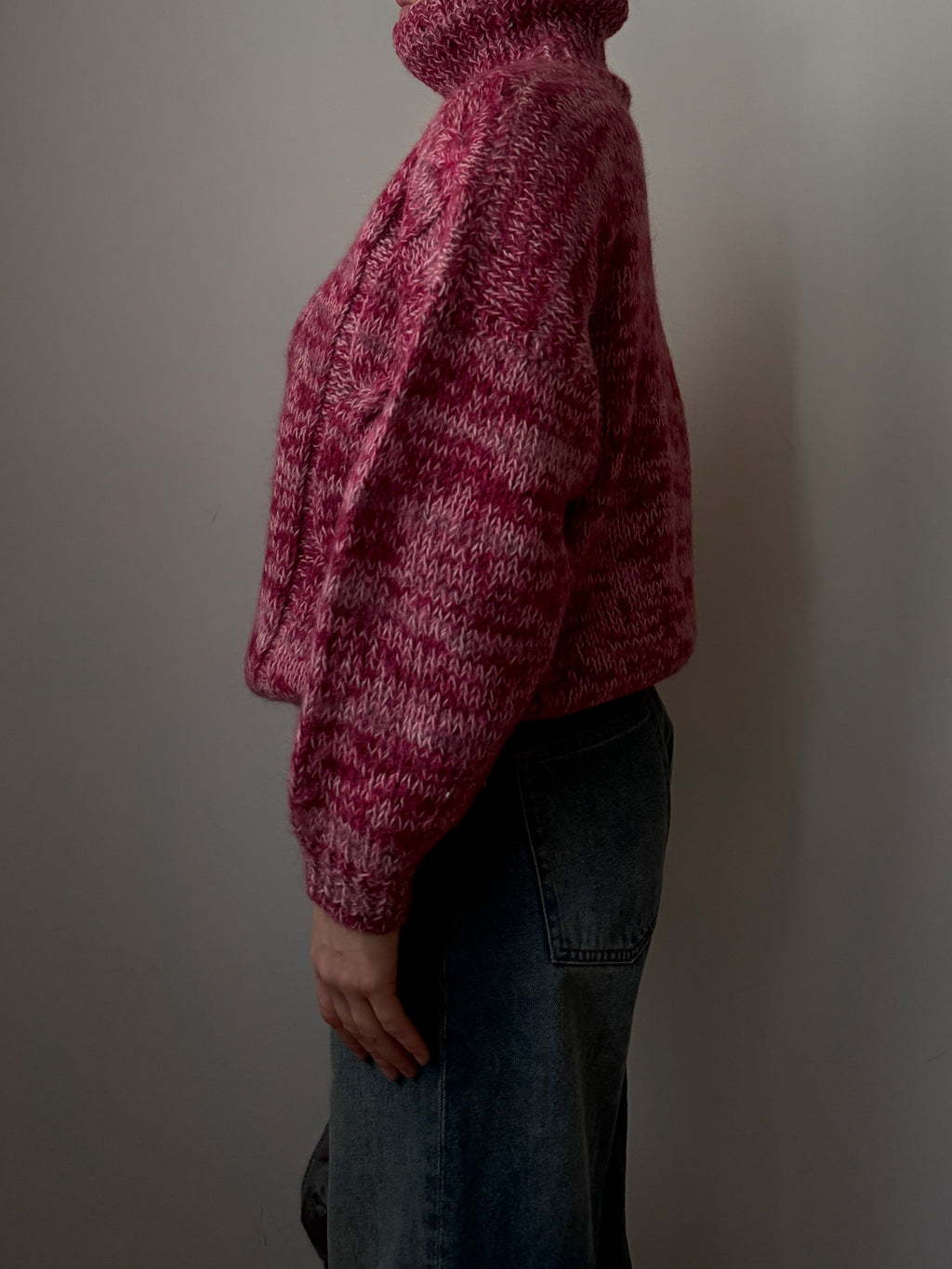 Pure wool embroidered melange pull