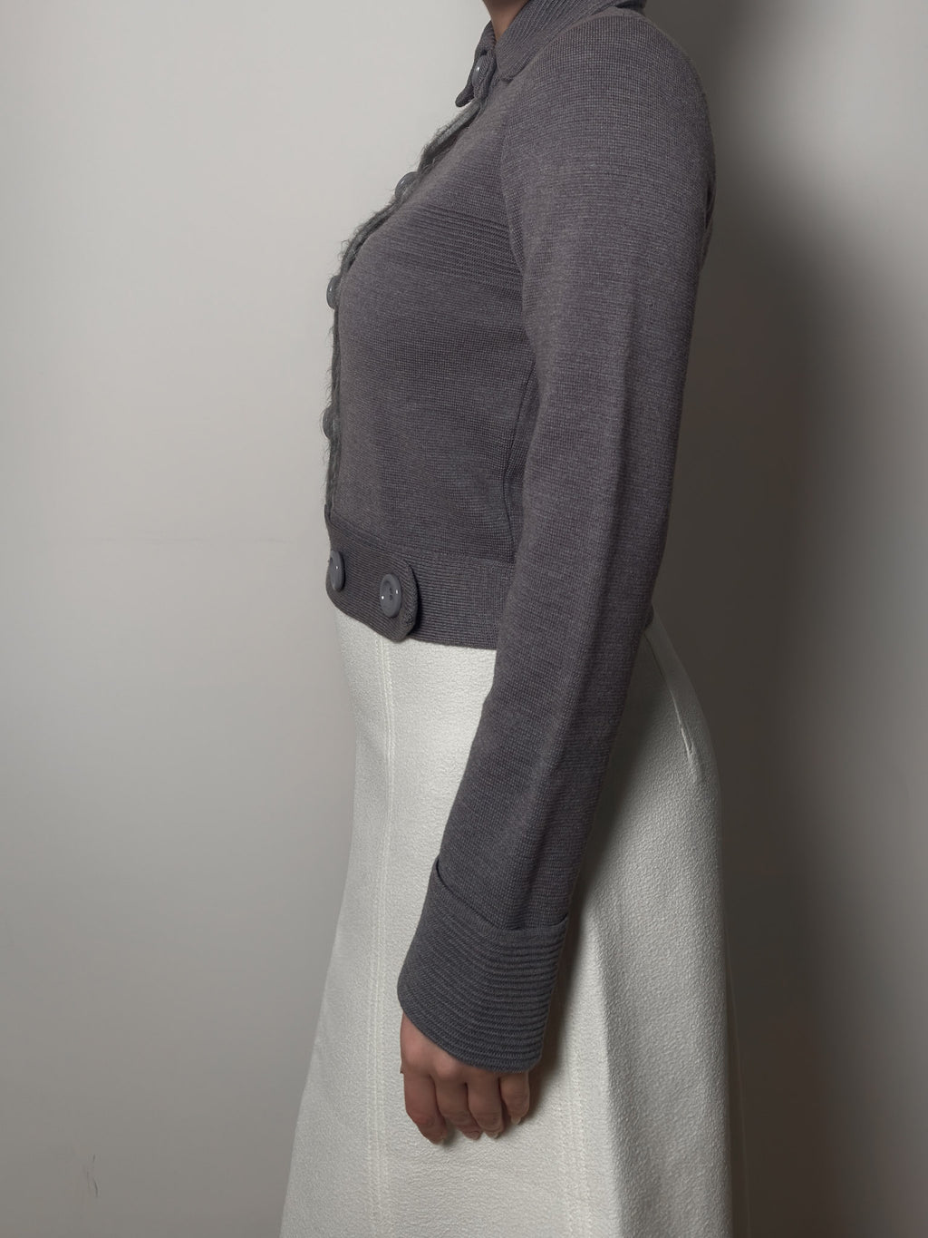 Pure merino wool grey cardigan