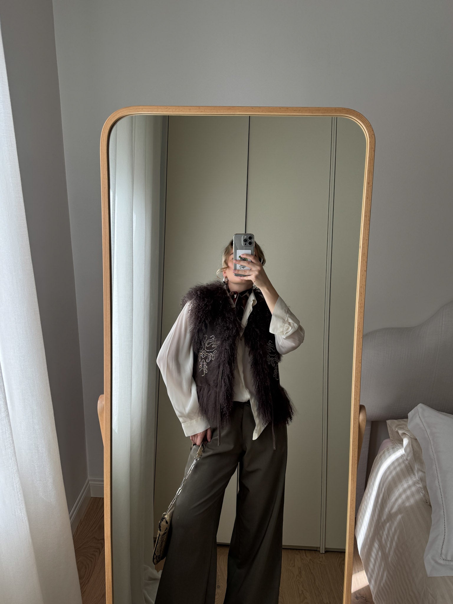 Mongolia and suede gilet