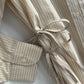 Isotta striped beige pink cotton