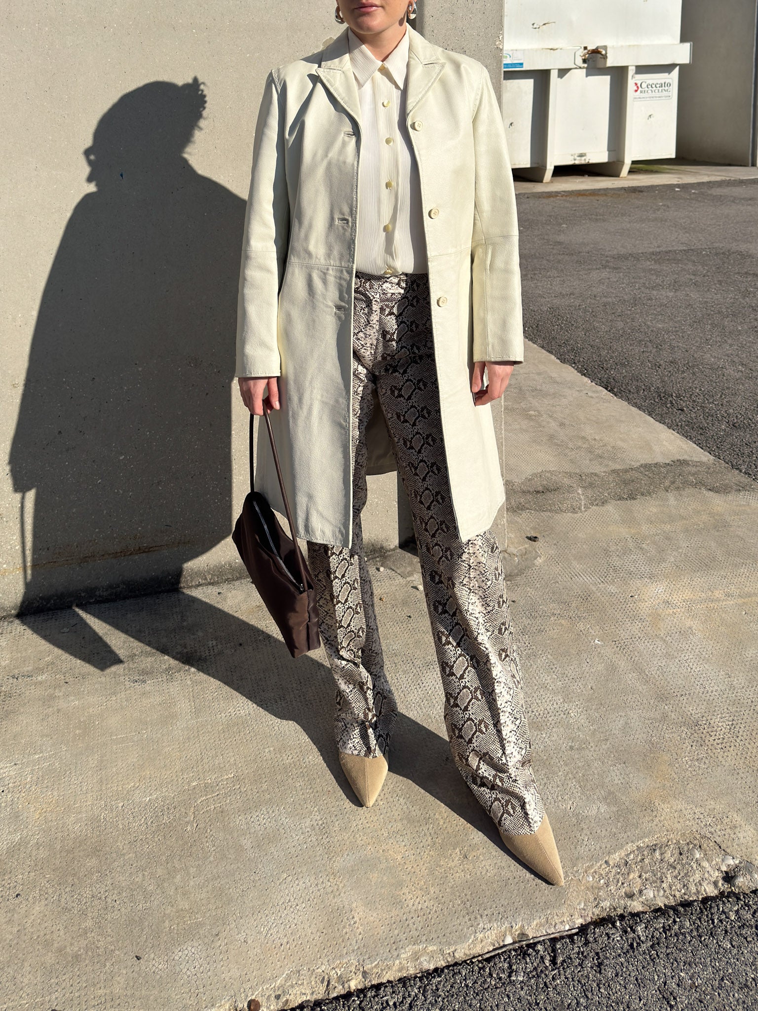 Genuin leather ivory jacket