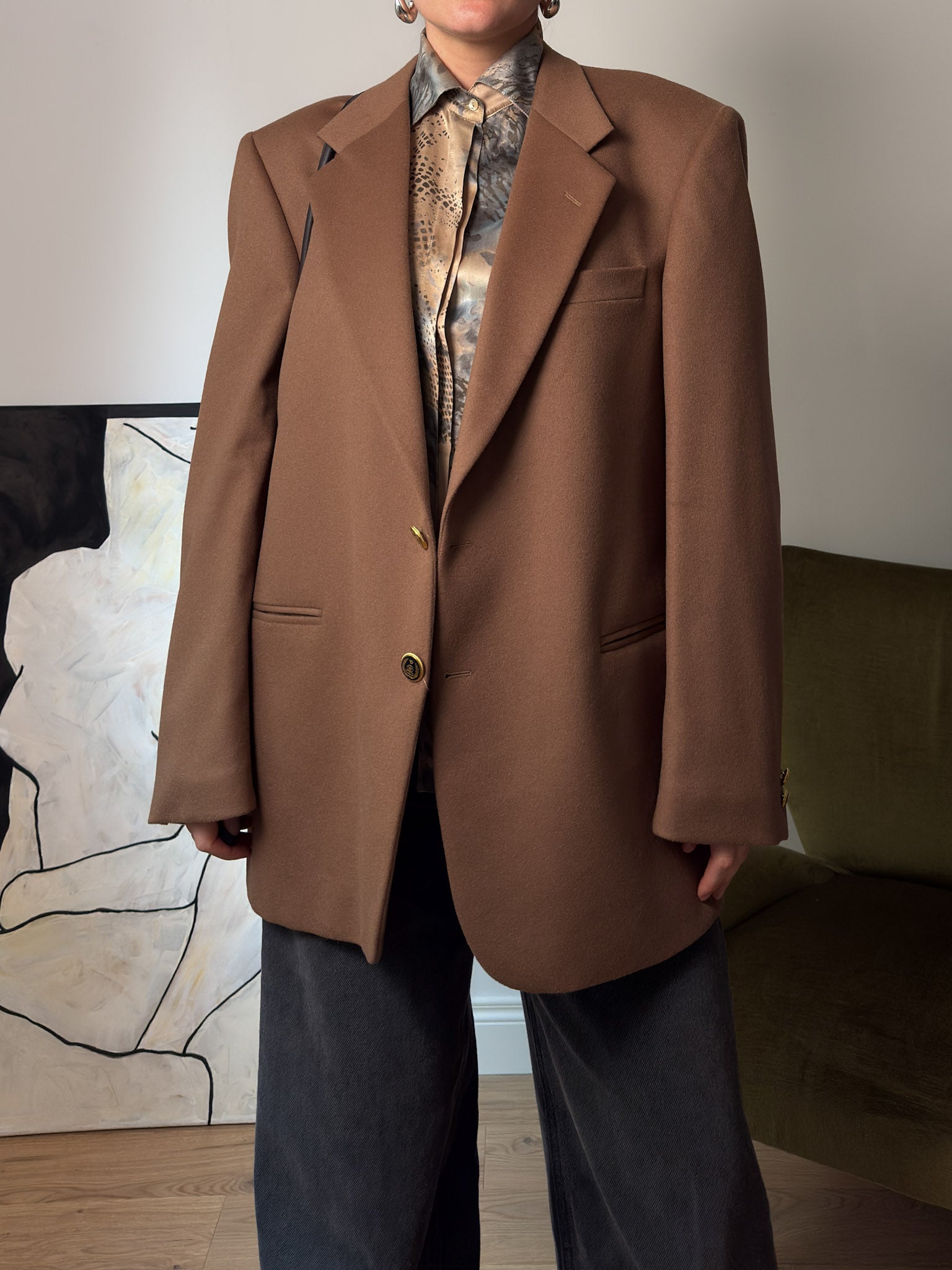 Lebole wool and cashmere camel blazer
