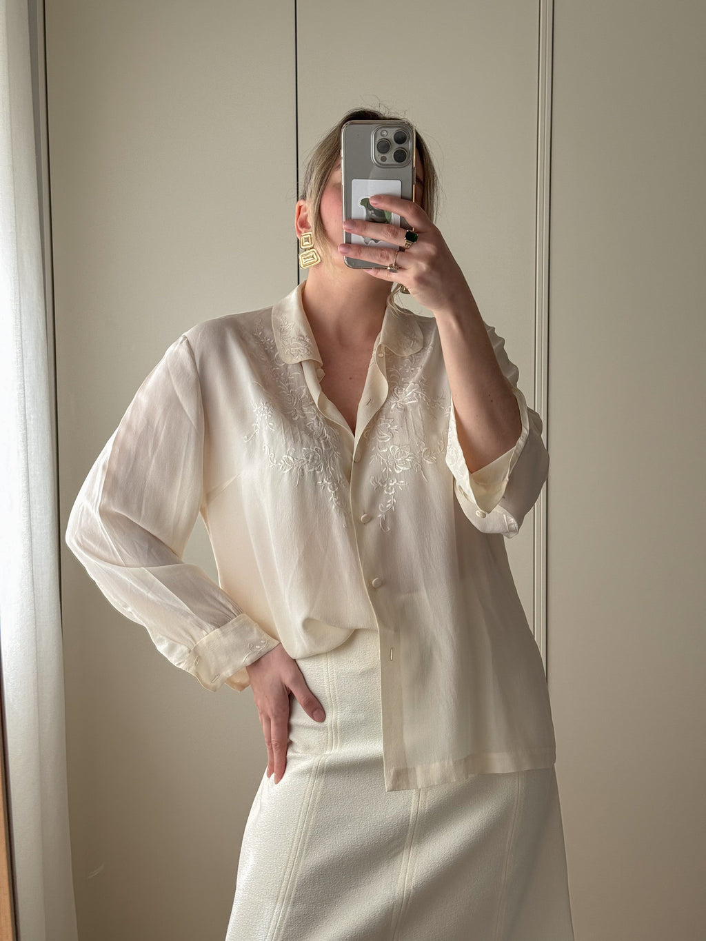Pure silk ivory shirt