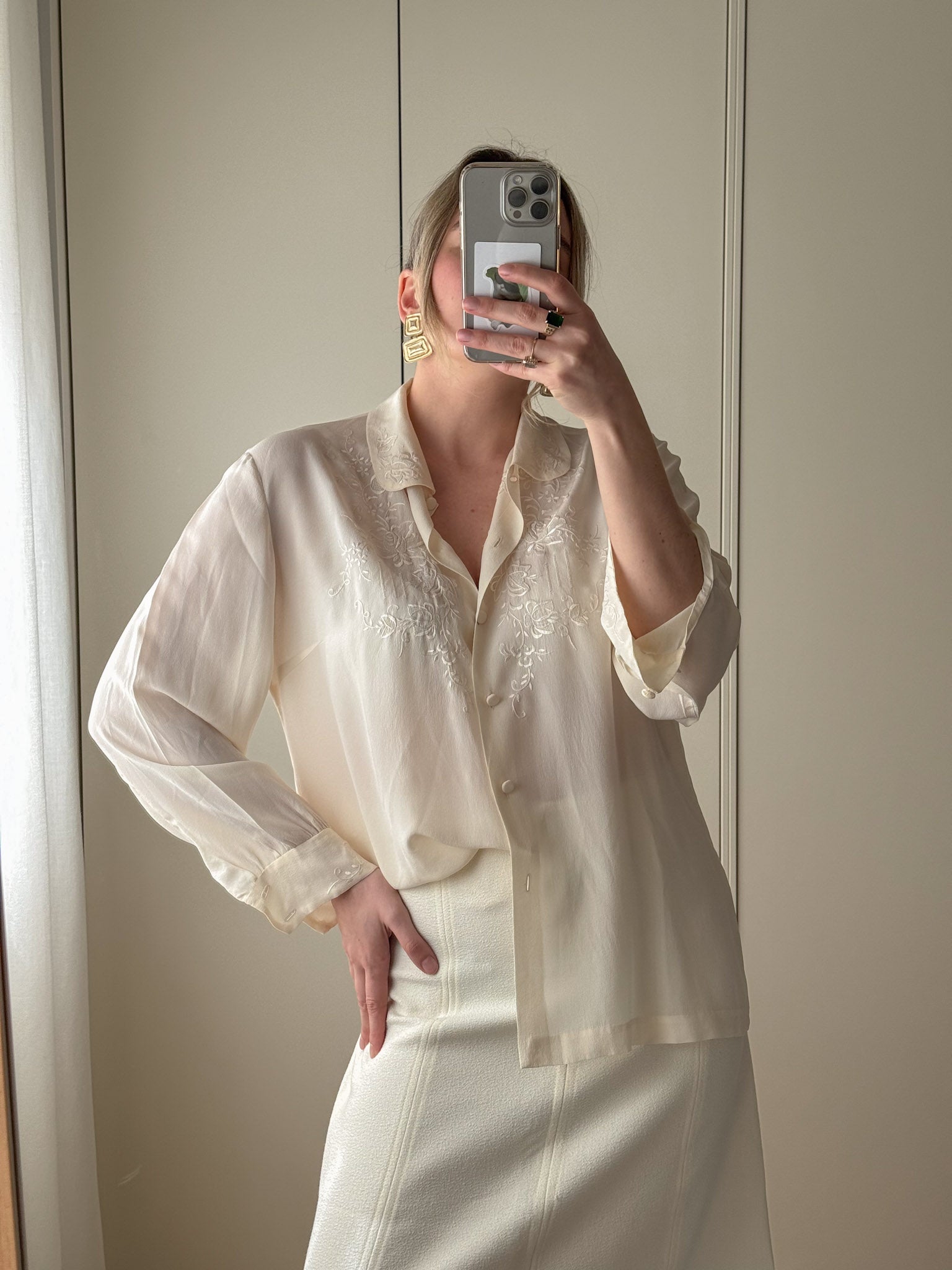 Pure silk ivory shirt