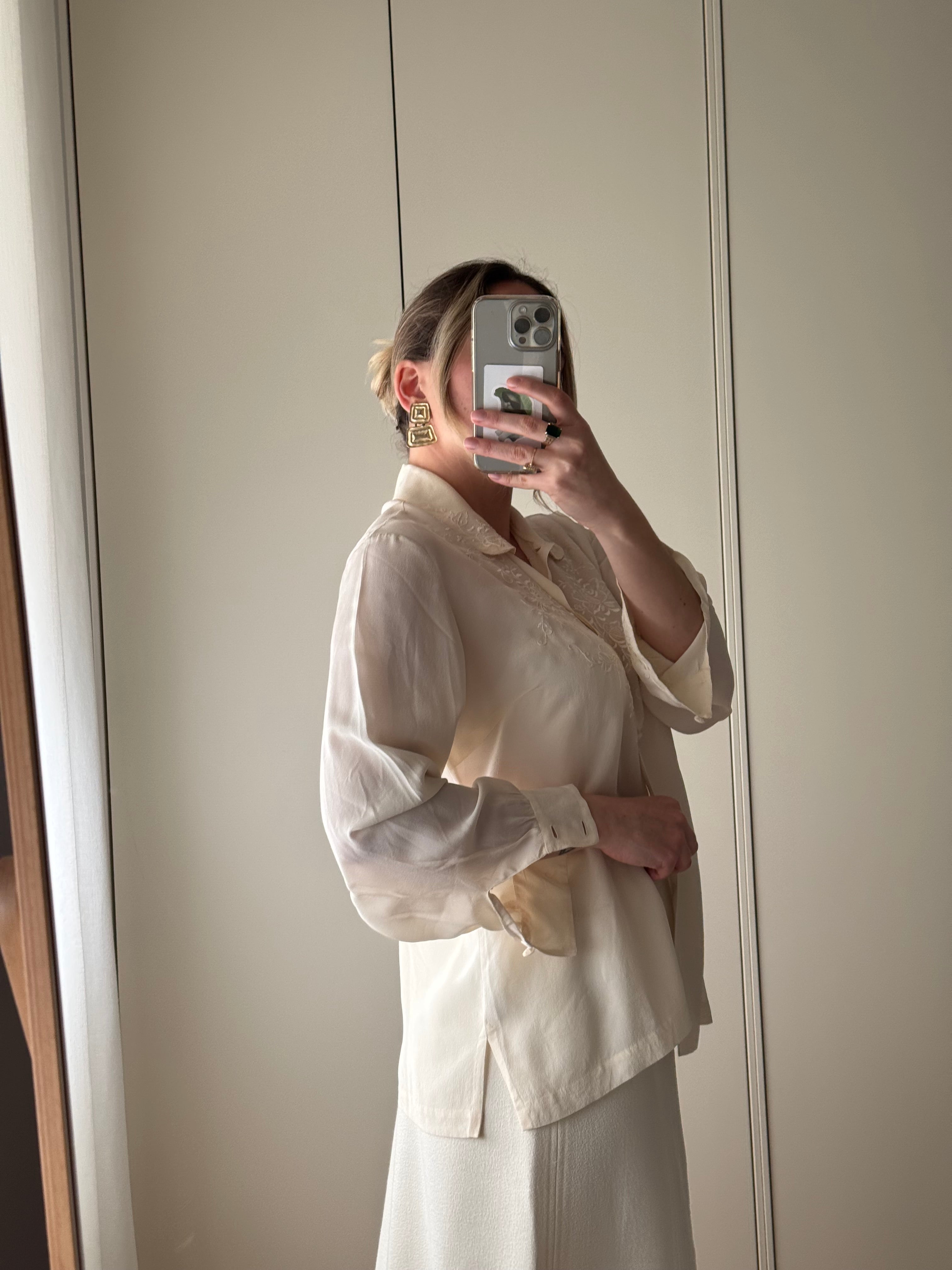 Pure silk ivory shirt