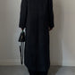 Pure wool anthracite long coat