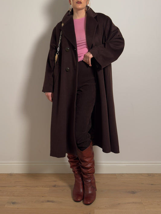 Pierre Cardin pure wool chocolate coat