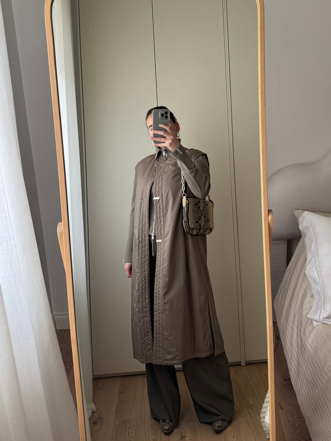 Quilted dove grey vest