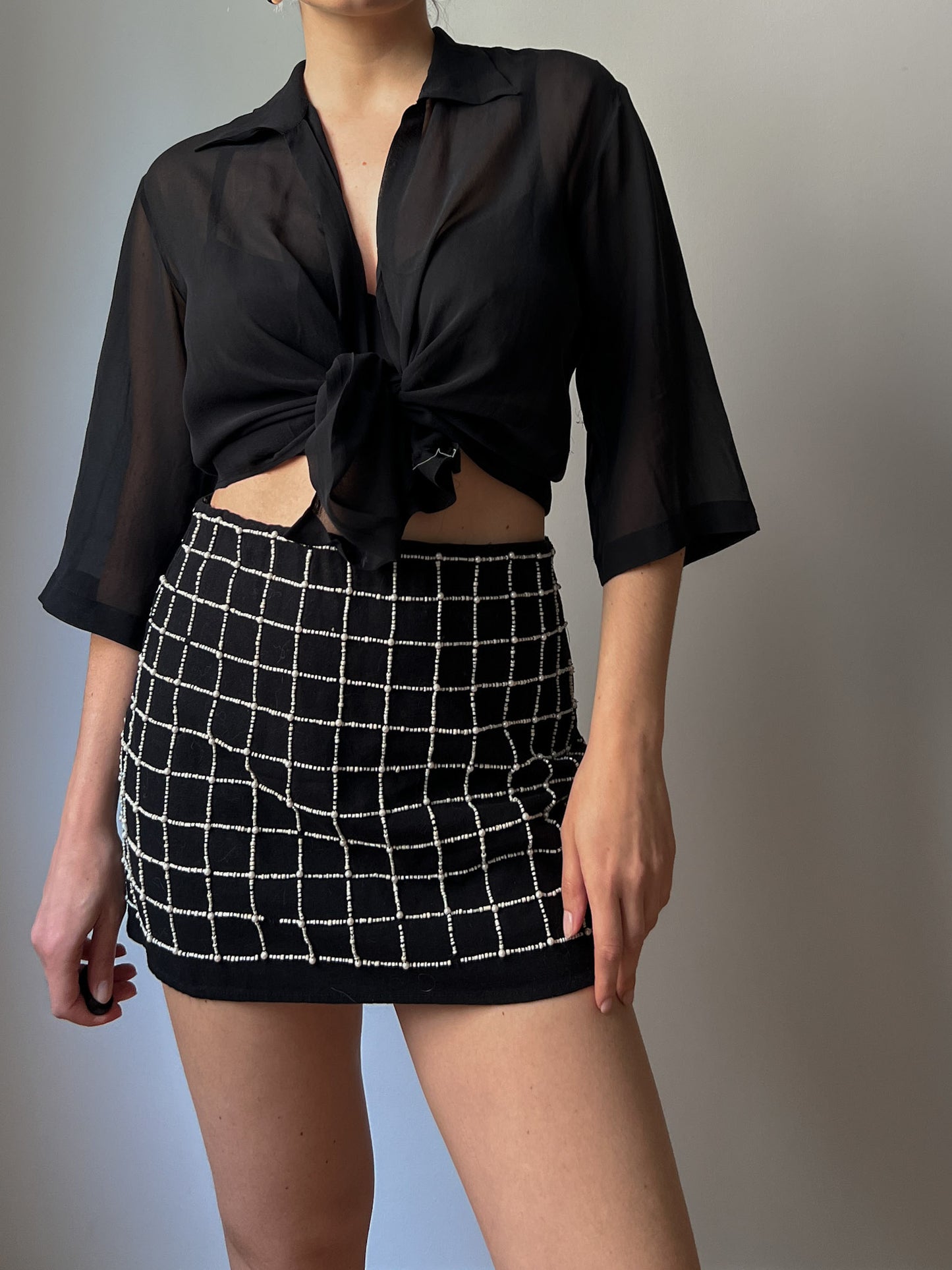 Pure silk black blouse