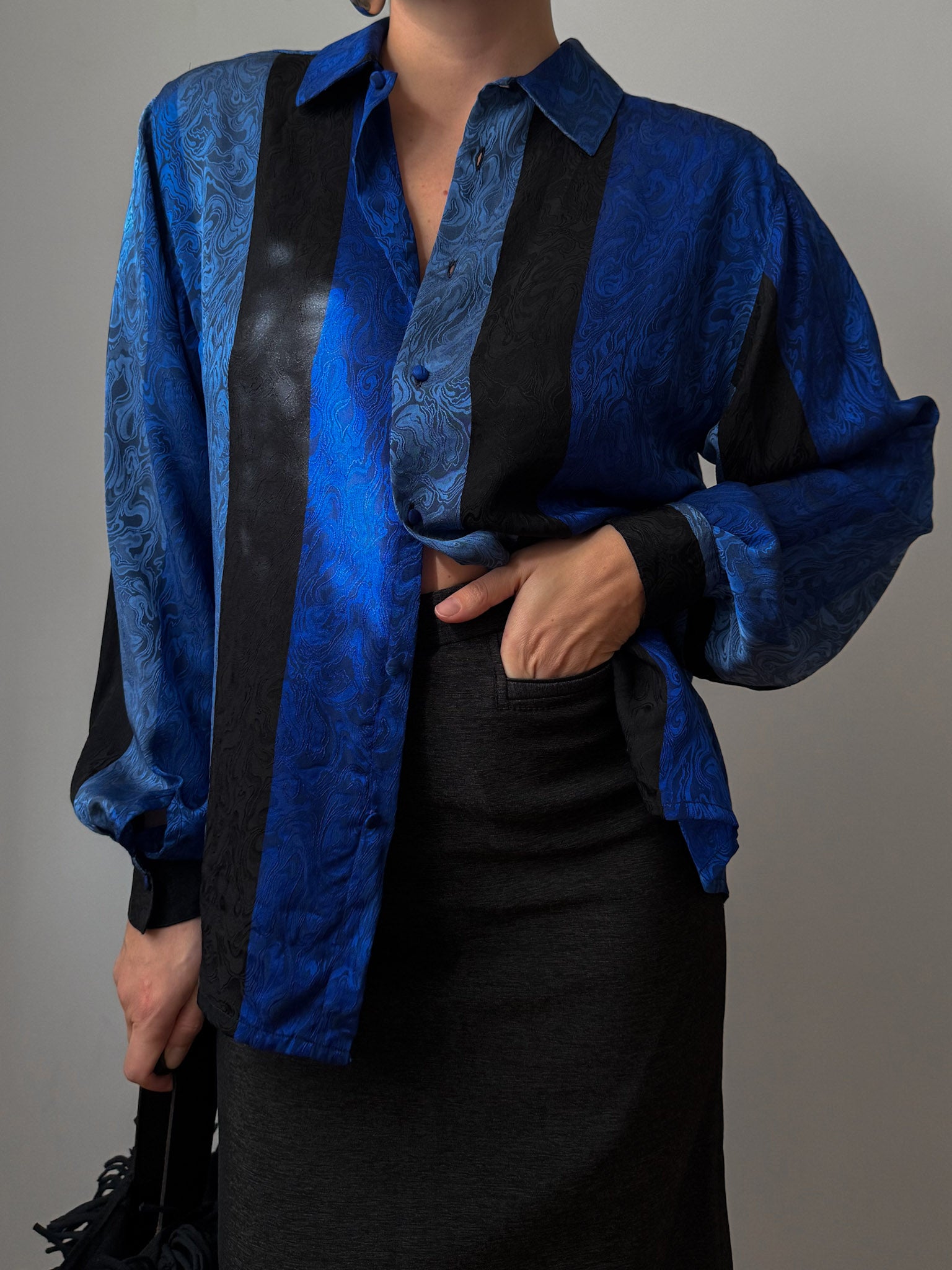 Pure silk blue shirt