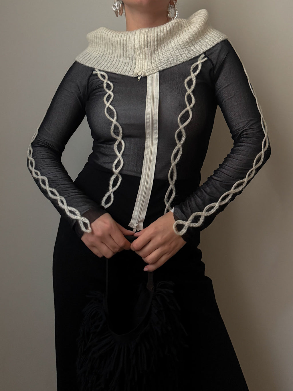Wool and mesh top