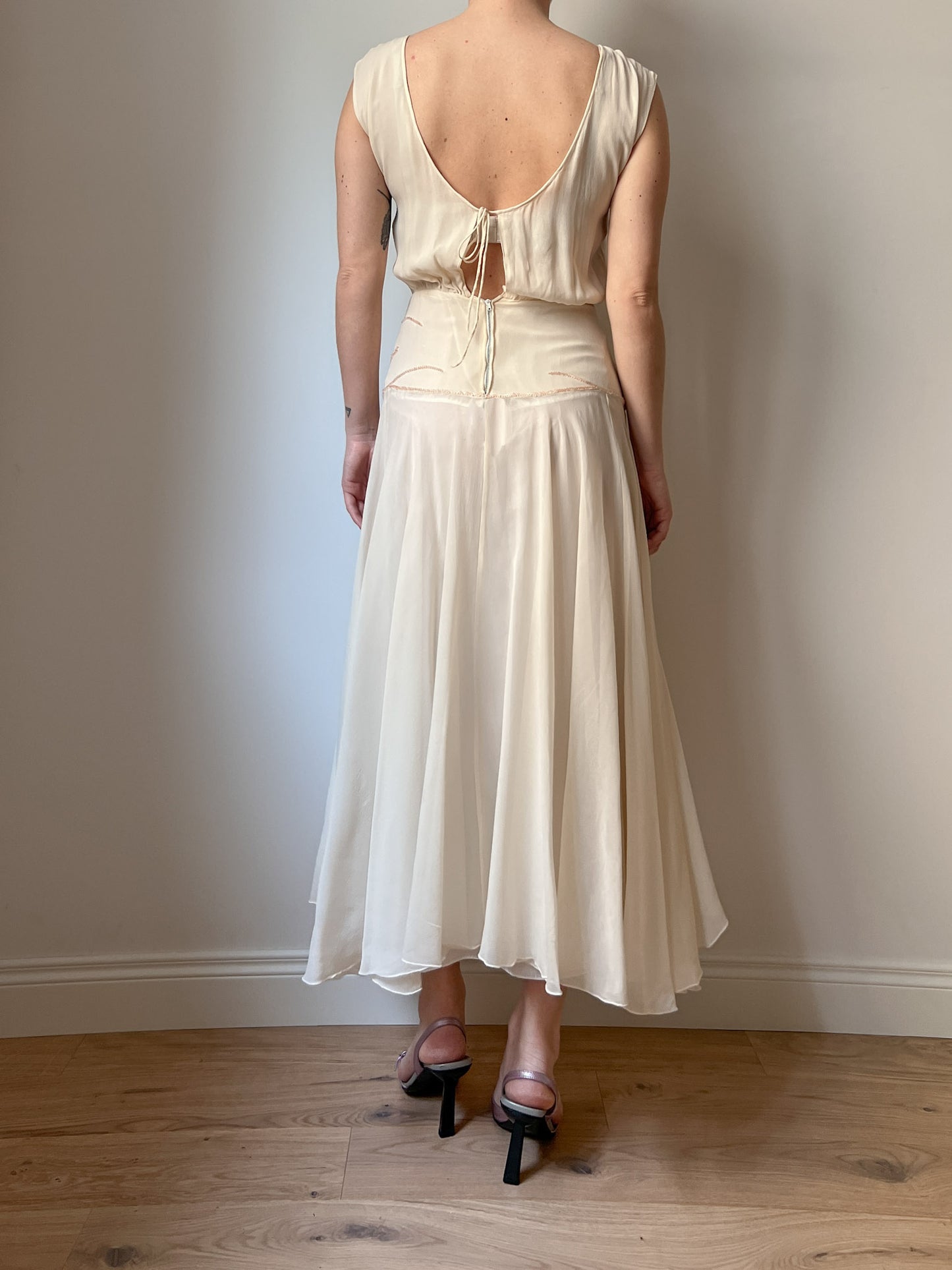 Pure silk romantic dress