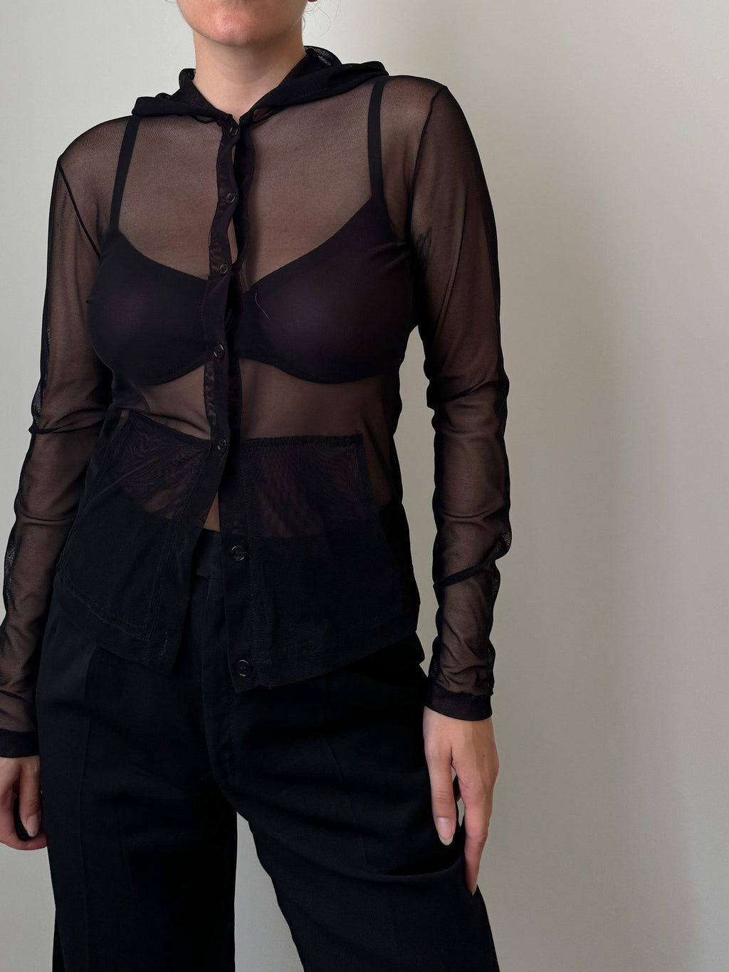 Sheer black top