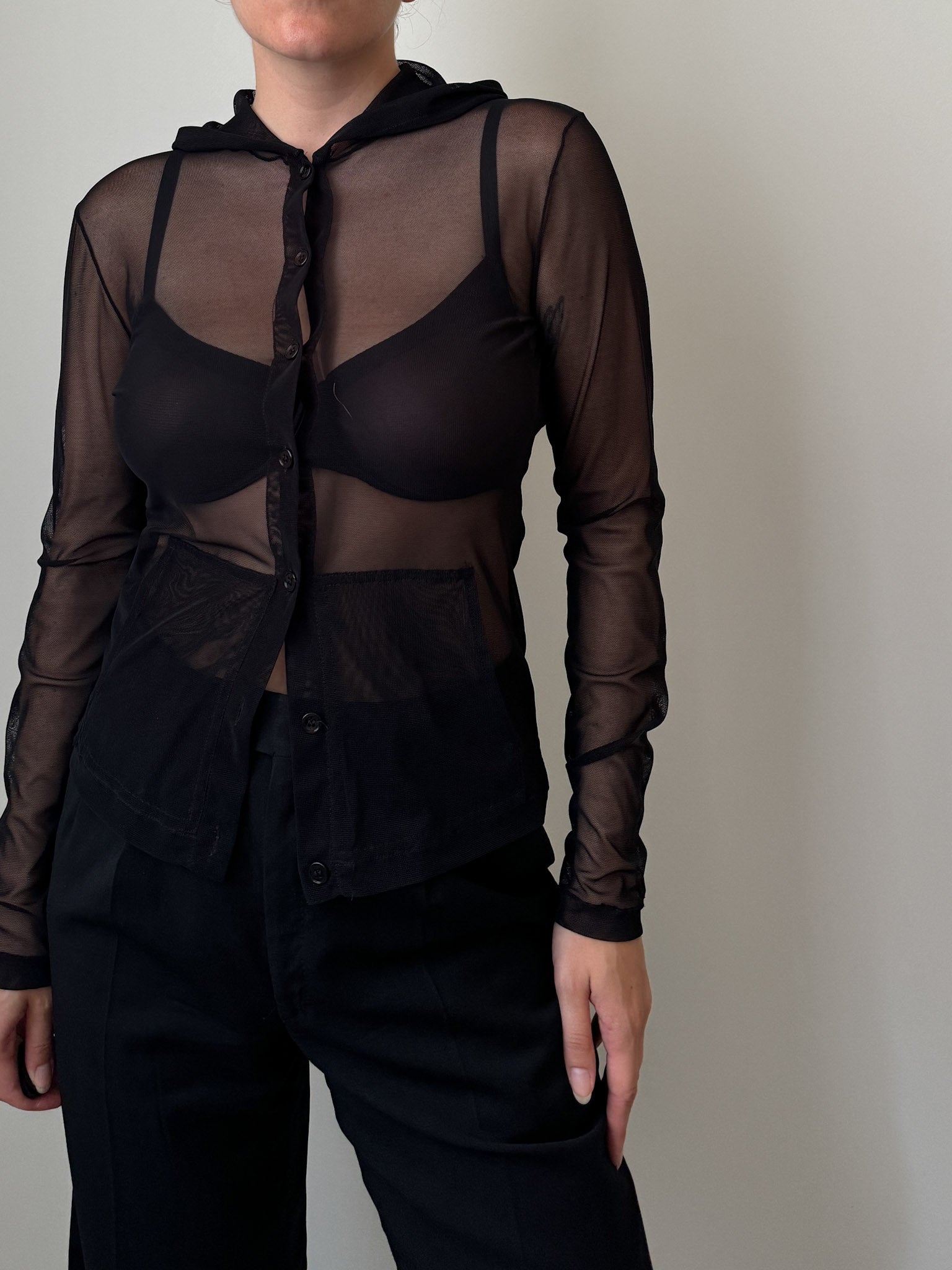 Sheer black top
