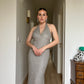 Tailored silver long dress