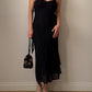 Viscose and sequin black dress