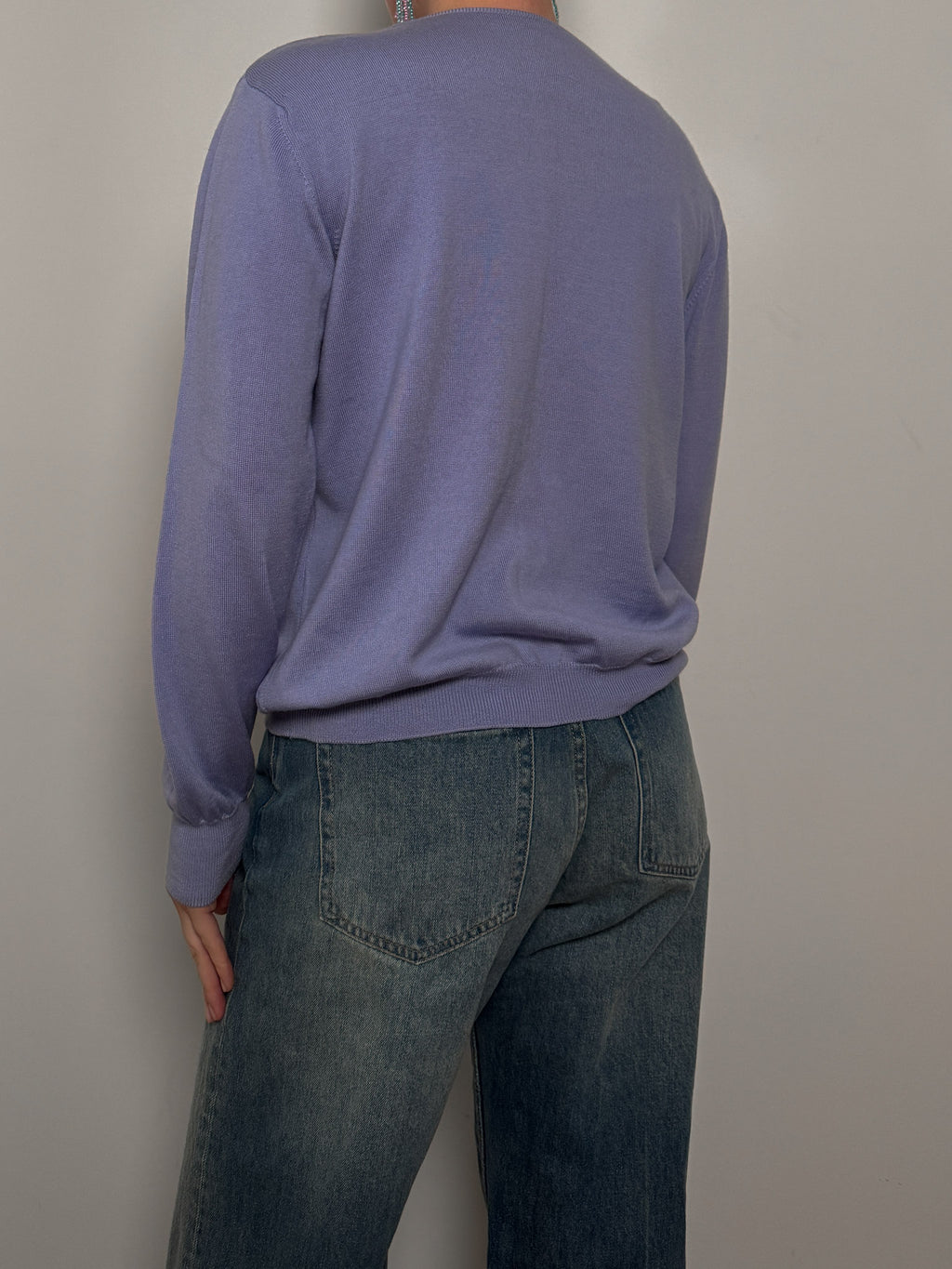 Merino wool lavander cardigan