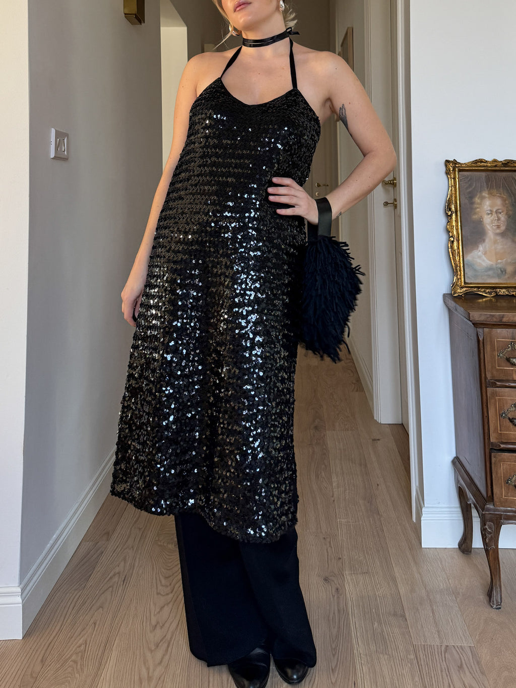 Sequins black dress