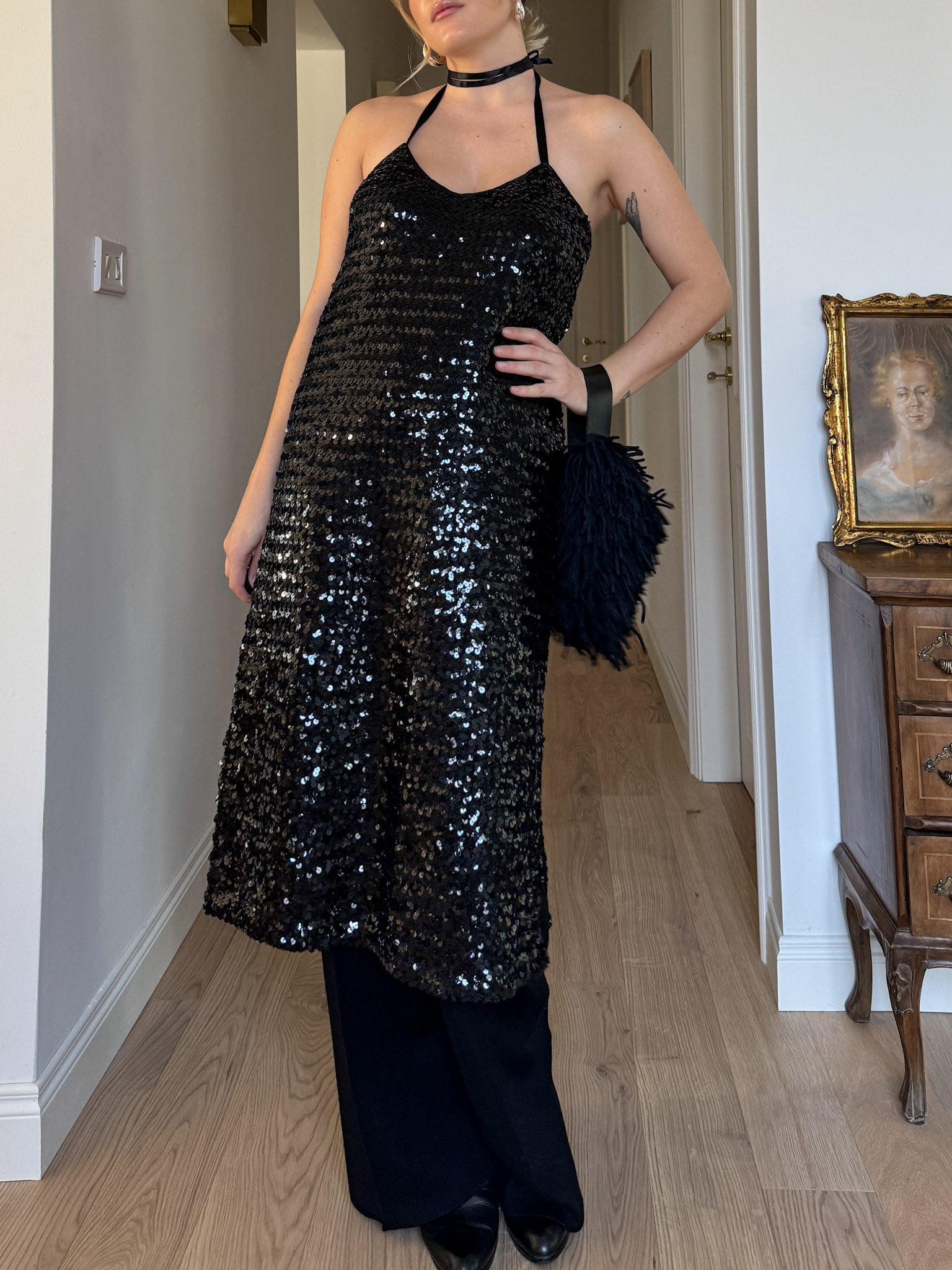 Sequins black dress