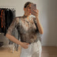 Pure silk camo blouse