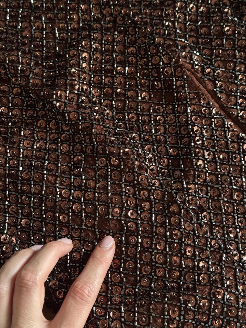 Beads and sequins bronze dress