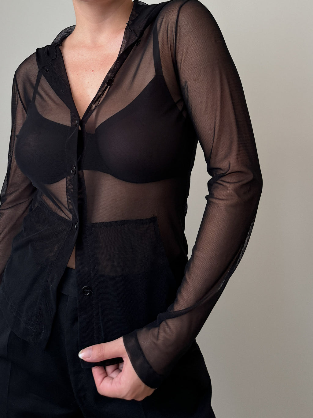 Sheer black top