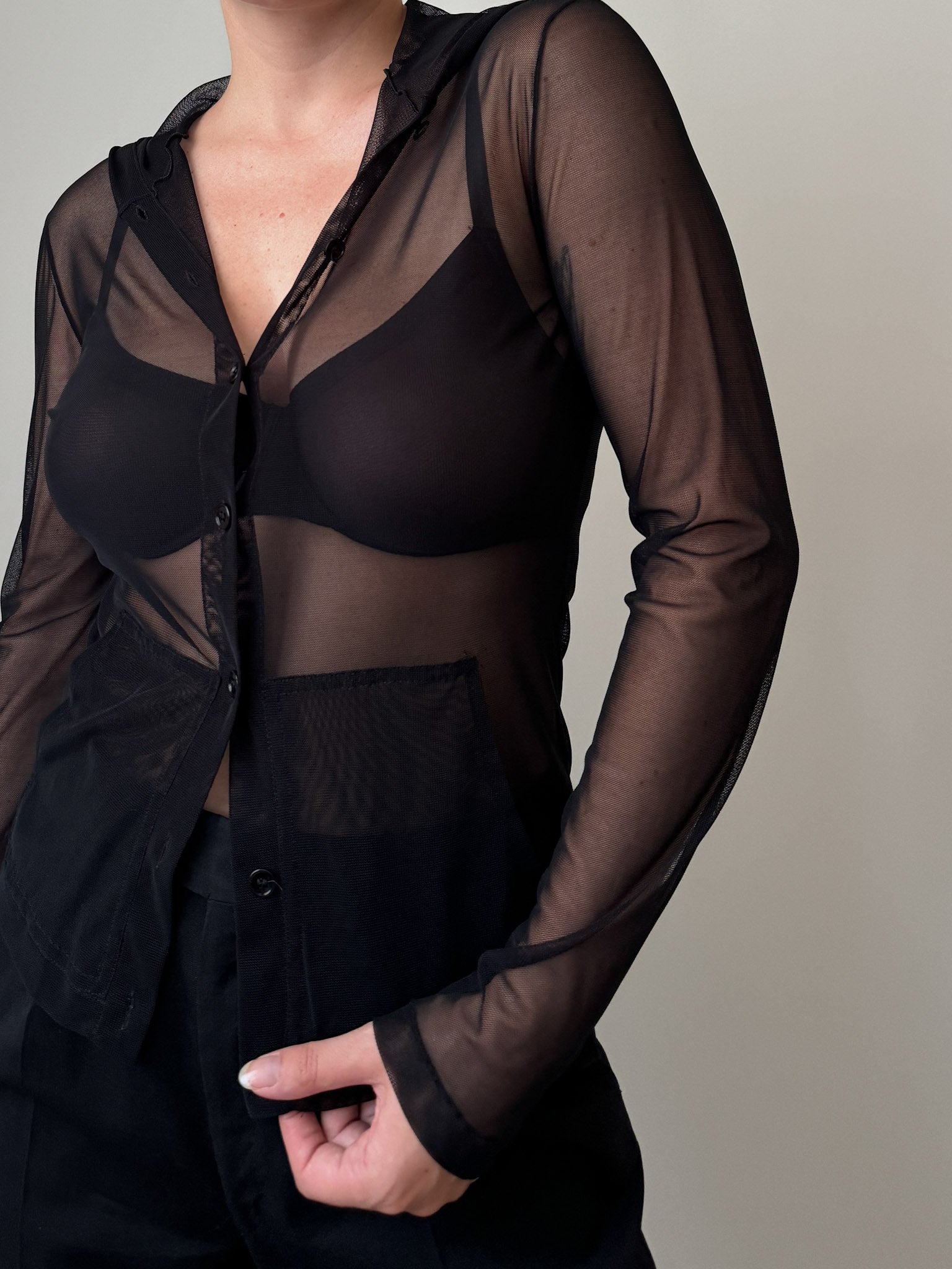 Sheer black top