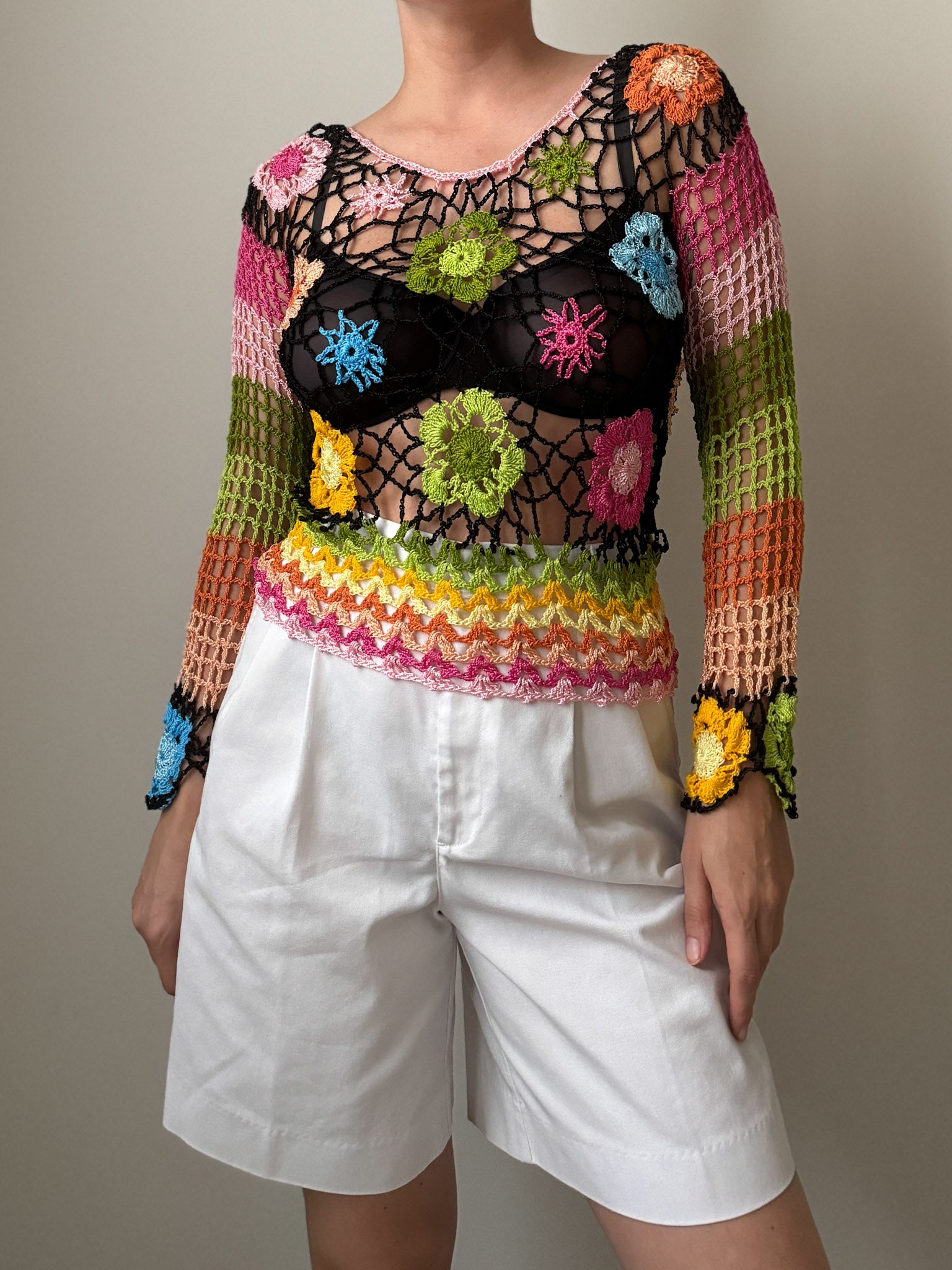 Crochet floral top