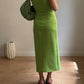 Zip green long dress