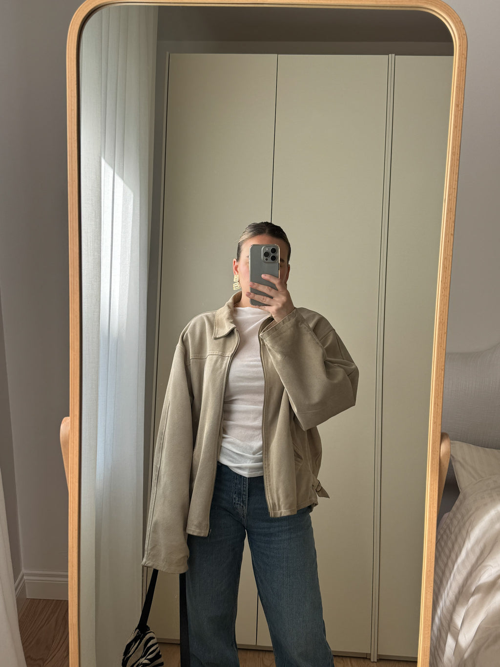 Real suede sand jacket