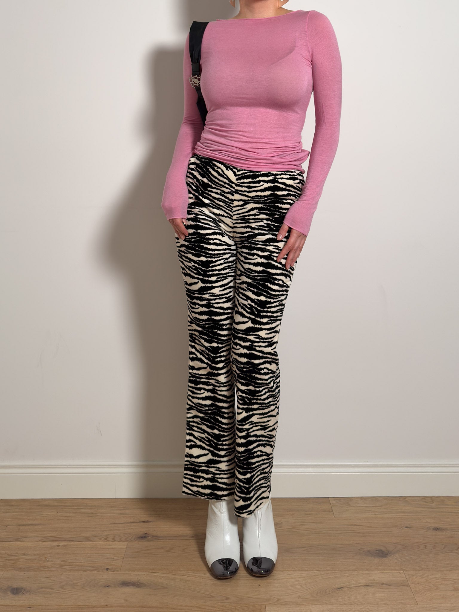Velvet animalier pants