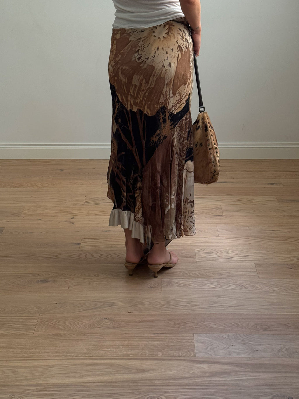 Pure viscose printed skirt