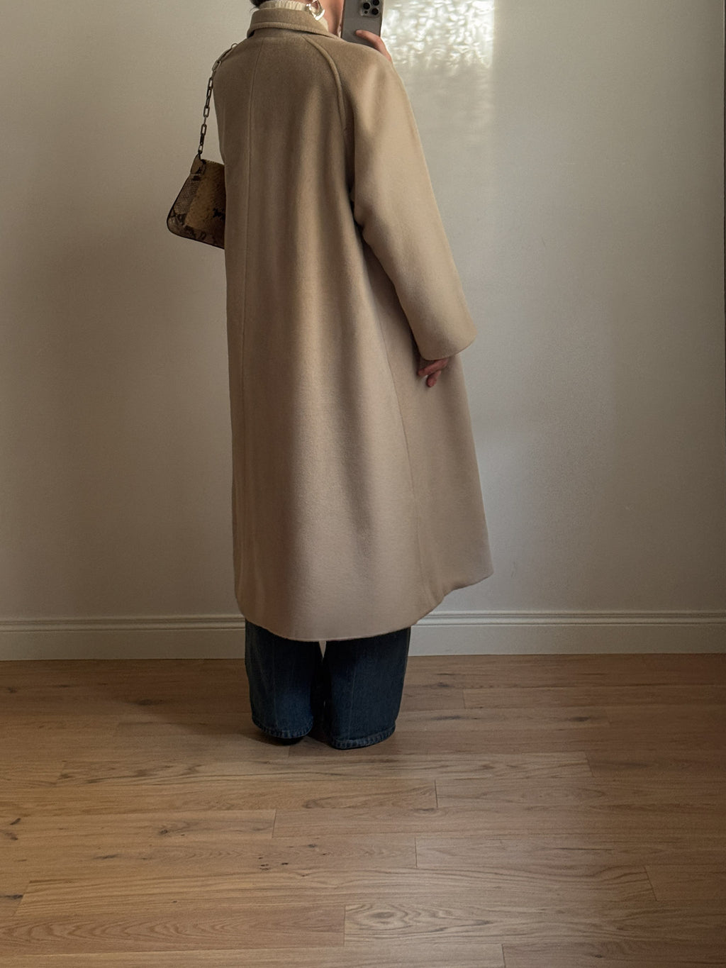 Pure virgin wool sand coat
