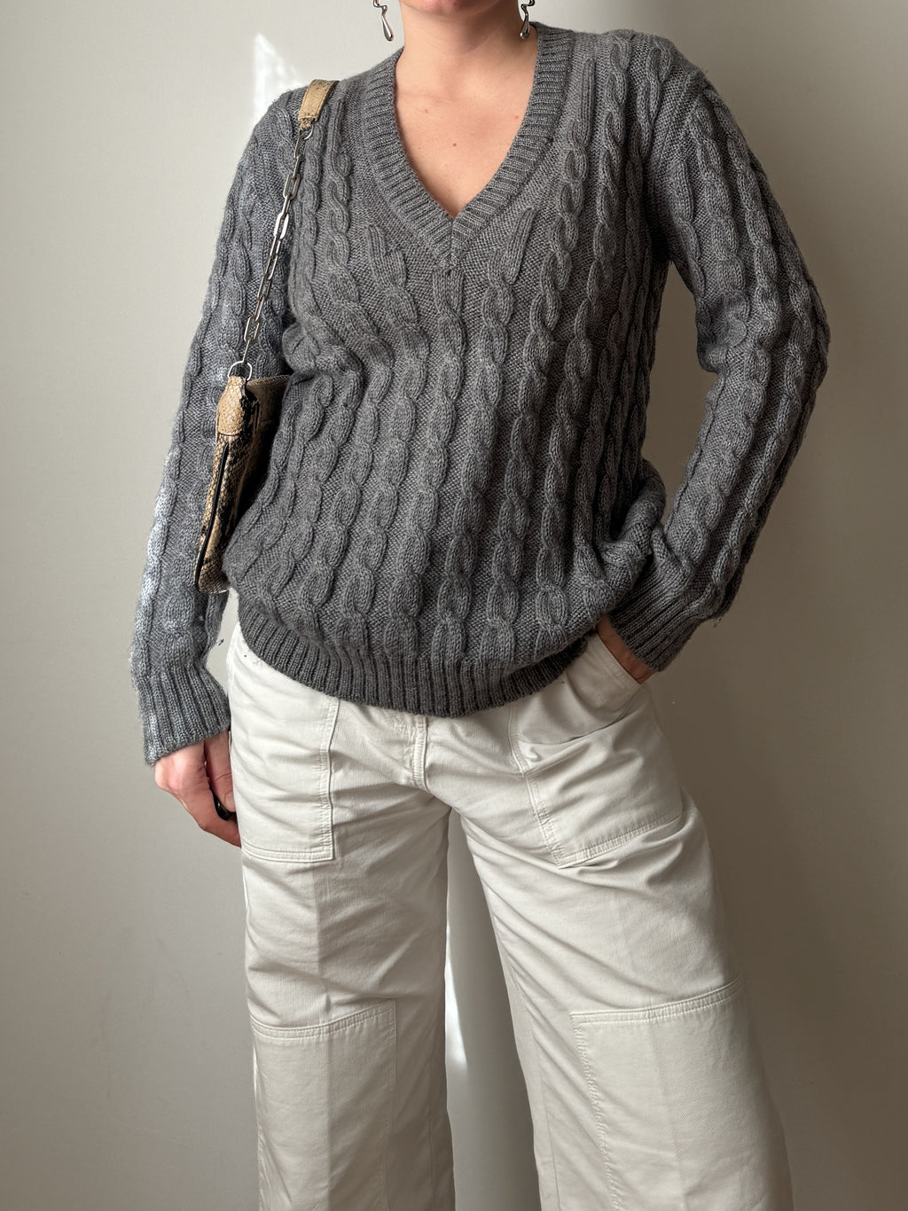 Shetland wool grey pull